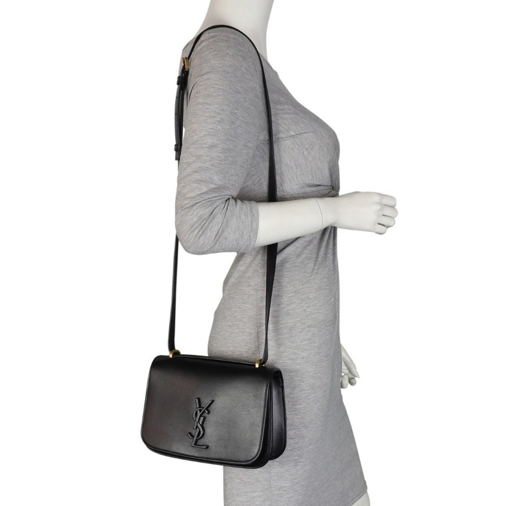 Yves Saint Laurent Spontini Saddle Bag Black in Smooth Calfskin Monogram Camera - Picture 4 of 17
